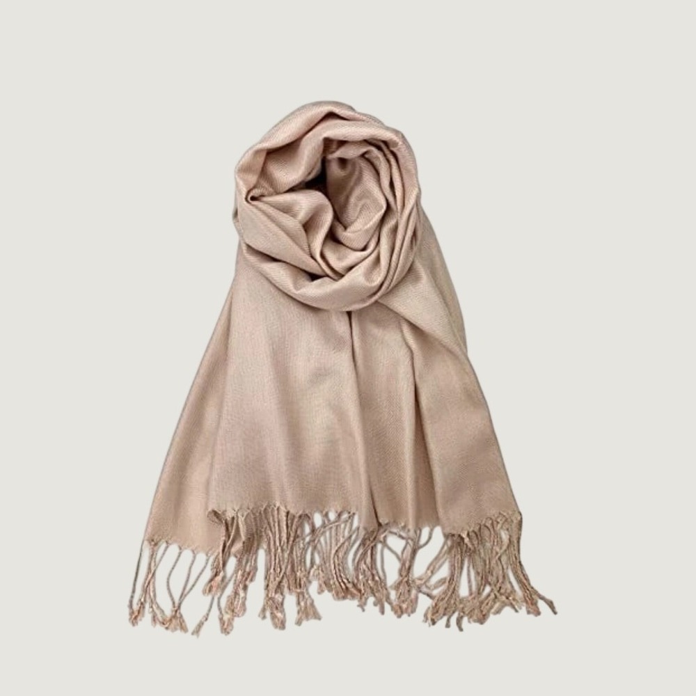 Pashmina Wrap Scarf Shawl Lightweight in Peach Pink Size 29.5" x 68"